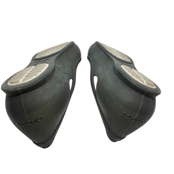 CROCS WOMEN’S BLACK POINTED TOE FLATS W7 MATTE RUBBER COMFORT BALLET SHOES - Picture 11 of 16